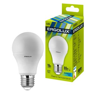 

Лампа светодиодная Ergolux LED-A60-10W-E27-4K ЛОН