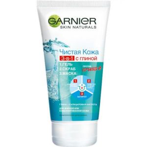 

Крем для лица Garnier Очищение Чистая Кожа 3 в 1, тюбик, 150 мл