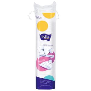 

Диски ватные BELLA круглые, с закрытым краем, 120шт