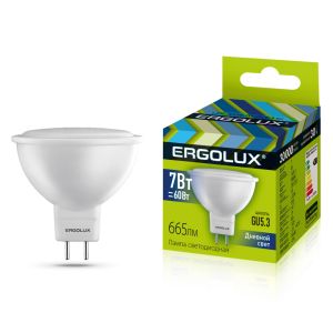 

Лампа светодиодная ERGOLUX, GU5.3, 7 Вт, 6500К, 180-240 В