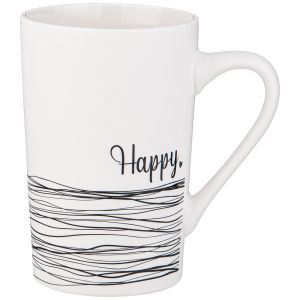 

Кружка Lefard Modern Lines Happy, 380 мл, фарфор, Белый