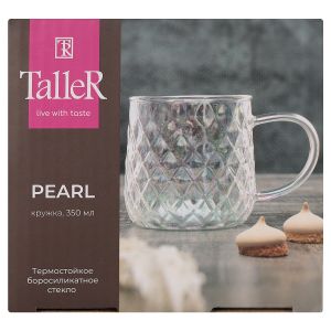 

Кружка TalleR Pearl Ромбы, 350 мл, стекло, Цветной