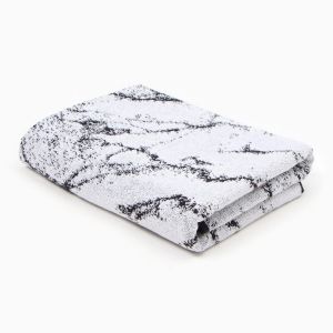 Полотенце махровое Этель Granite, 50х90 см, белый/черный