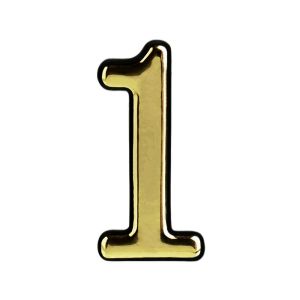 

Цифра дверная 1, самоклеящаяся, пластик, 10 см, золото