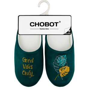 

Тапочки домашние женские Home Line Good vibes only, р. 35-, зелёный, текстиль, з/н