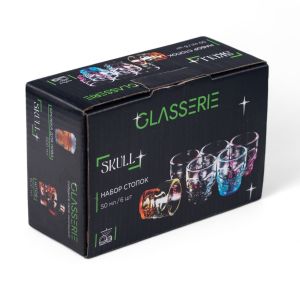 

Набор стопок Glasserie Skull colors, 6 шт, 50 мл, стекло