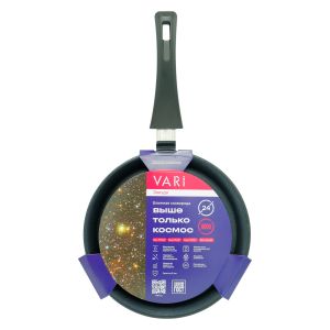 

Сковорода блинная Vari Звезда, 24 см, а/п покрытие, индукция, литой алюминий, soft touch ручка, черный